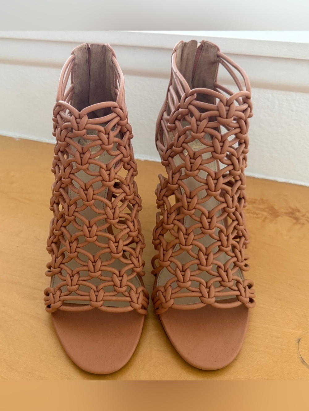 Vince Camuto Braided Cage High Heel Sandals in Rust - size 7 - Picture 2 of 5